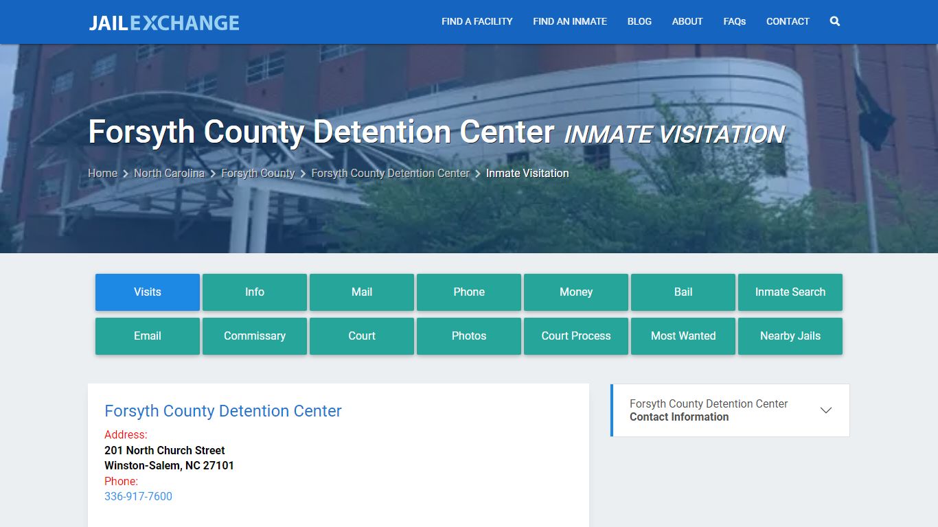 Inmate Visitation - Forsyth County Detention Center, NC - Jail Exchange