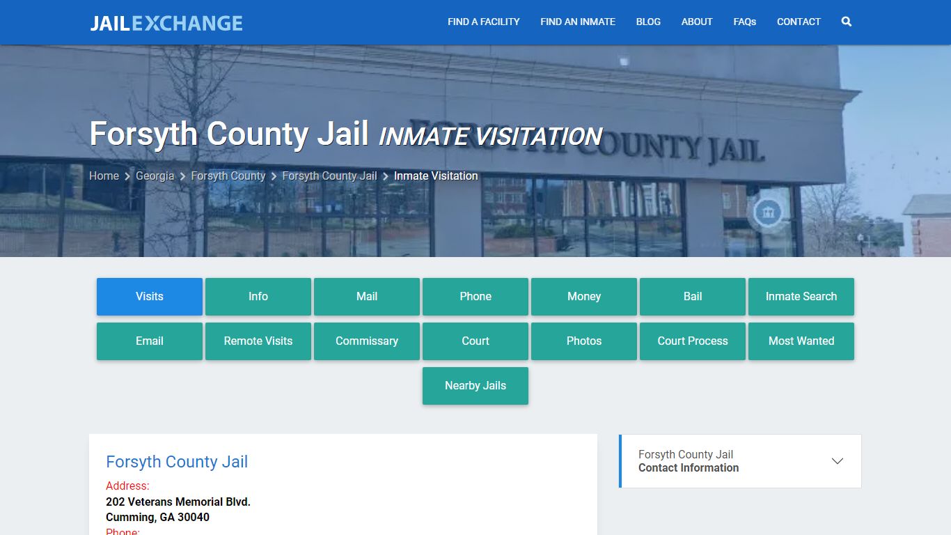 Inmate Visitation - Forsyth County Jail, GA - Jail Exchange